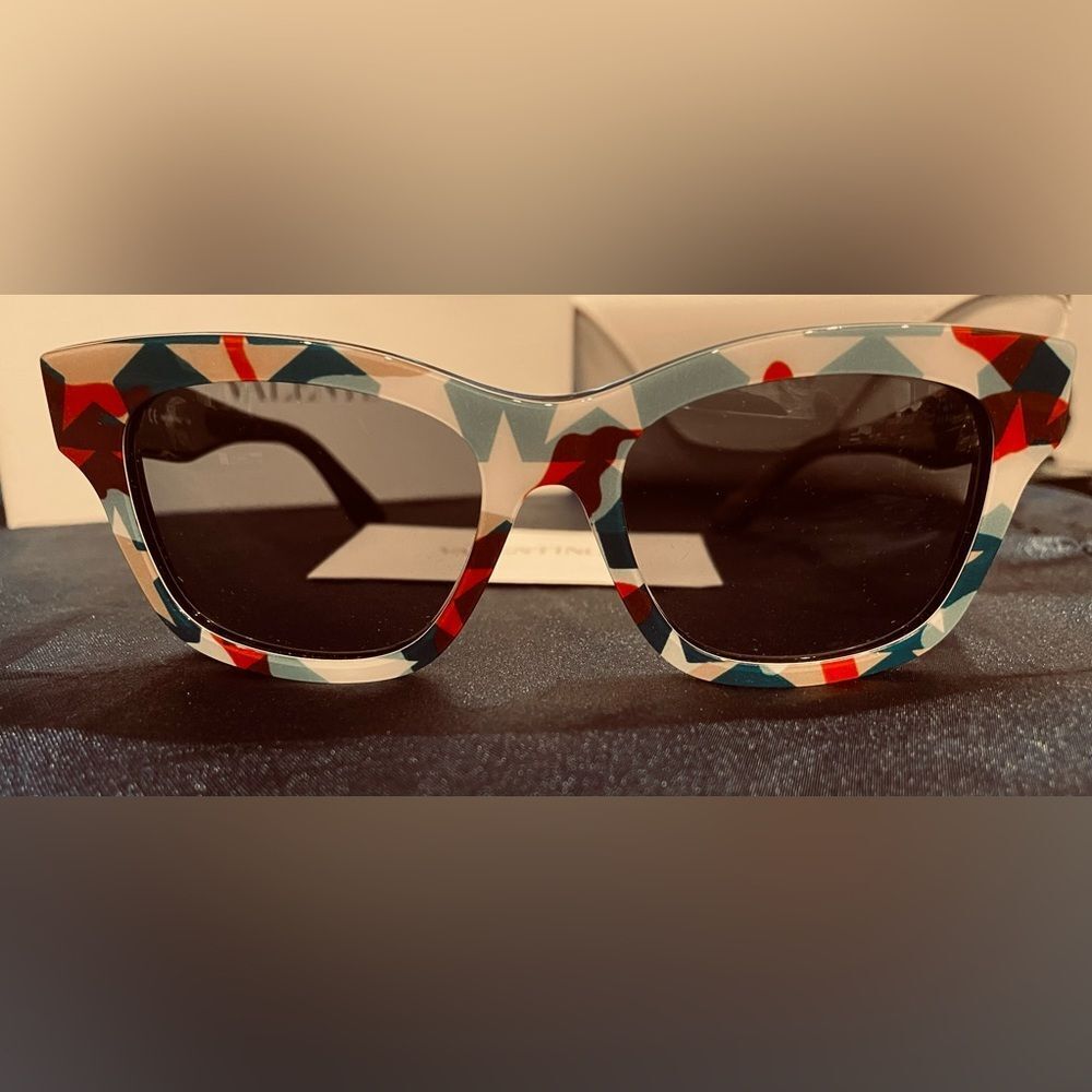 2 ITEM BUNDLE - Balenciaga Track Fur Boots - Sz 13 - Red - Valentino Sunglasses